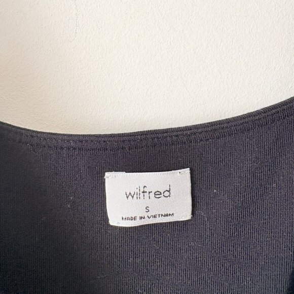 Aritzia Wilfred Saturn Wrap Midi Jersey Dress Black Size Small - Picture 5 of 6